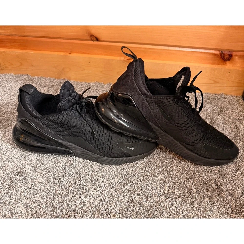 Nike Air Max 270 Triple Black Womens Sneakers AH6789-006 Size 12